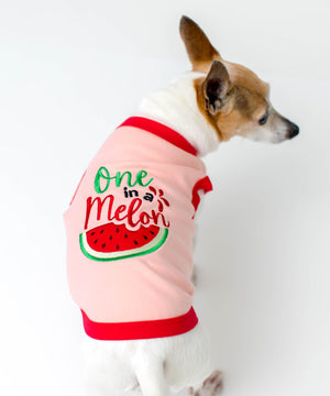 Parisian Pet 'One in a Melon' Dog Shirt – Fun Summer Pet T-Shirt for Dogs & Cats, Pink