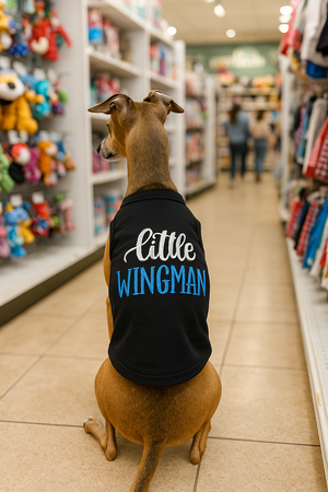 Parisian Pet 'Little Wingman' Winged Dog Shirt – Cool Adventure-Themed Shirt for Dogs & Cats, Black