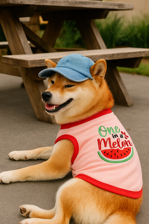 Parisian Pet 'One in a Melon' Dog Shirt – Fun Summer Pet T-Shirt for Dogs & Cats, Pink