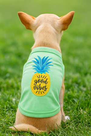 Parisian Pet 'Pineapple' Dog Shirt – Tropical Cotton Pet T-Shirt for Dogs & Cats-Saint Patrick's Day