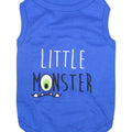 Parisian Pet 'Little Monster' Embroidered Dog & Cat Shirt - Funny Pet Apparel, Blue