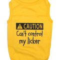 Parisian Pet 'Licker' Novelty Dog Apparel – Fun Embroidered Pet Wear for Dogs & Cats, Yellow