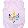 Parisian Pet 'Unicorn' Embroidered Dog Shirt – Magical Cotton Pet T-Shirt for Dogs & Cats, Pink