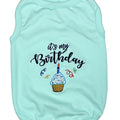 Parisian Pet 'Birthday Boy' Fun Slogan Dog T-Shirt –Premium Embroidered Celebratory Clothing for Dogs & Cats, Blue