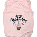 Parisian Pet 'Birthday Girl' Dog Shirt – Trendy and Breathable Party Outfit for Small Dogs & Cats, Pink