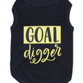 Parisian Pet 'Goal Digger' Motivational Dog Shirt – Trendy Black Embroidered Pet Apparel for Dogs & Cats