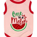 Parisian Pet 'One in a Melon' Dog Shirt – Fun Summer Pet T-Shirt for Dogs & Cats, Pink