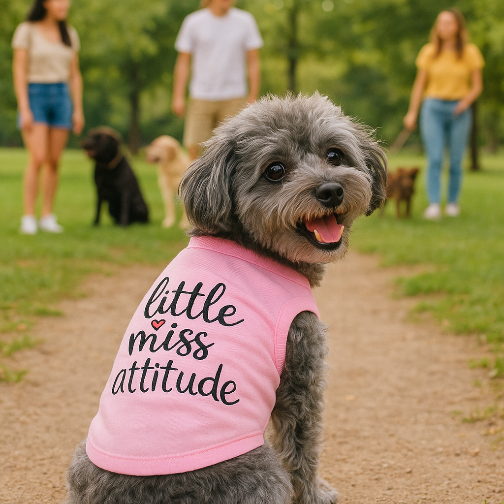 Parisian Pet 'Little Miss Attitude' Pet Shirt - Cute Dog & Cat Shirt, Pink