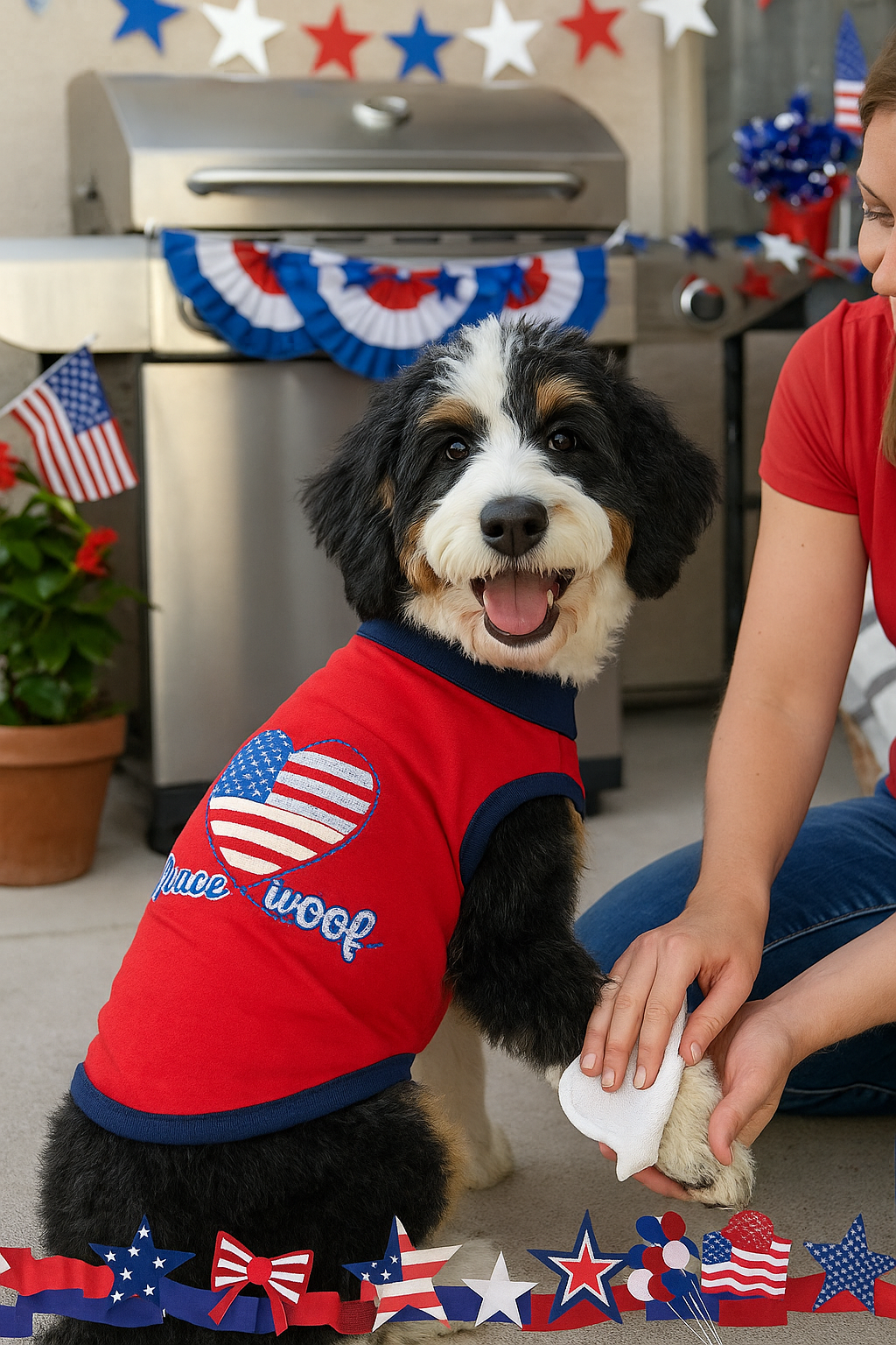 Parisian Pet 'Peace Love Woof' Fun Slogan Dog T-Shirt – Lightweight Cotton Pet Apparel for Dogs & Cats-Valentine's Day