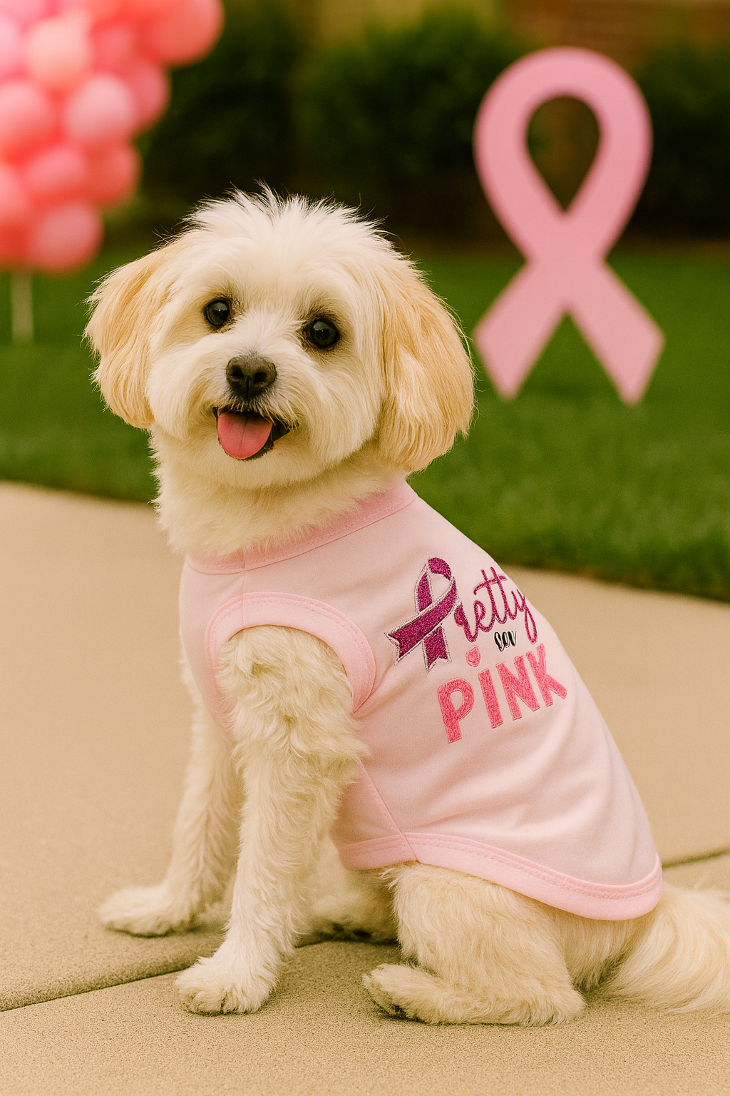 Parisian Pet 'Pretty in Pink' Fashionable Pink Pet T-Shirt – Comfortable Embroidered Dog Wear for All Occasions, Pink