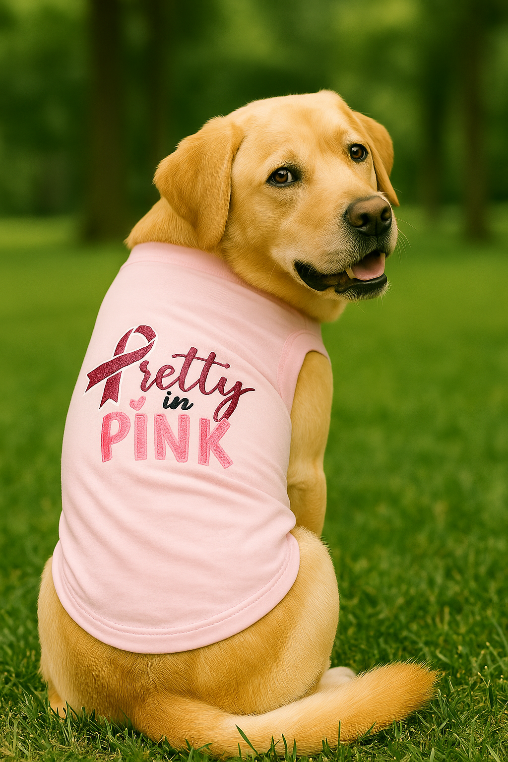Parisian Pet 'Pretty in Pink' Fashionable Pink Pet T-Shirt – Comfortable Embroidered Dog Wear for All Occasions, Pink